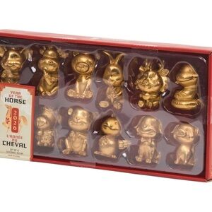 NEW Year of the Horse Set of 12 Chinese Zodiac Gold Tone Figurines